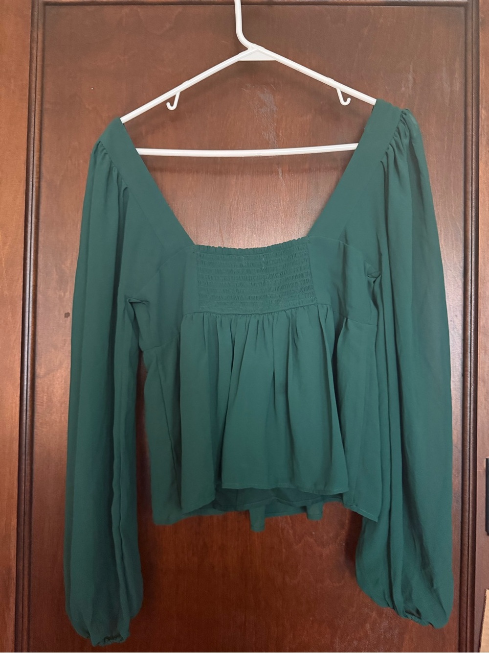 Abercrombie & Fitch Emerald Green Peasant Blouse - Picture 2 of 4